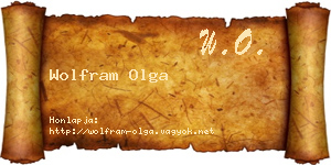 Wolfram Olga névjegykártya